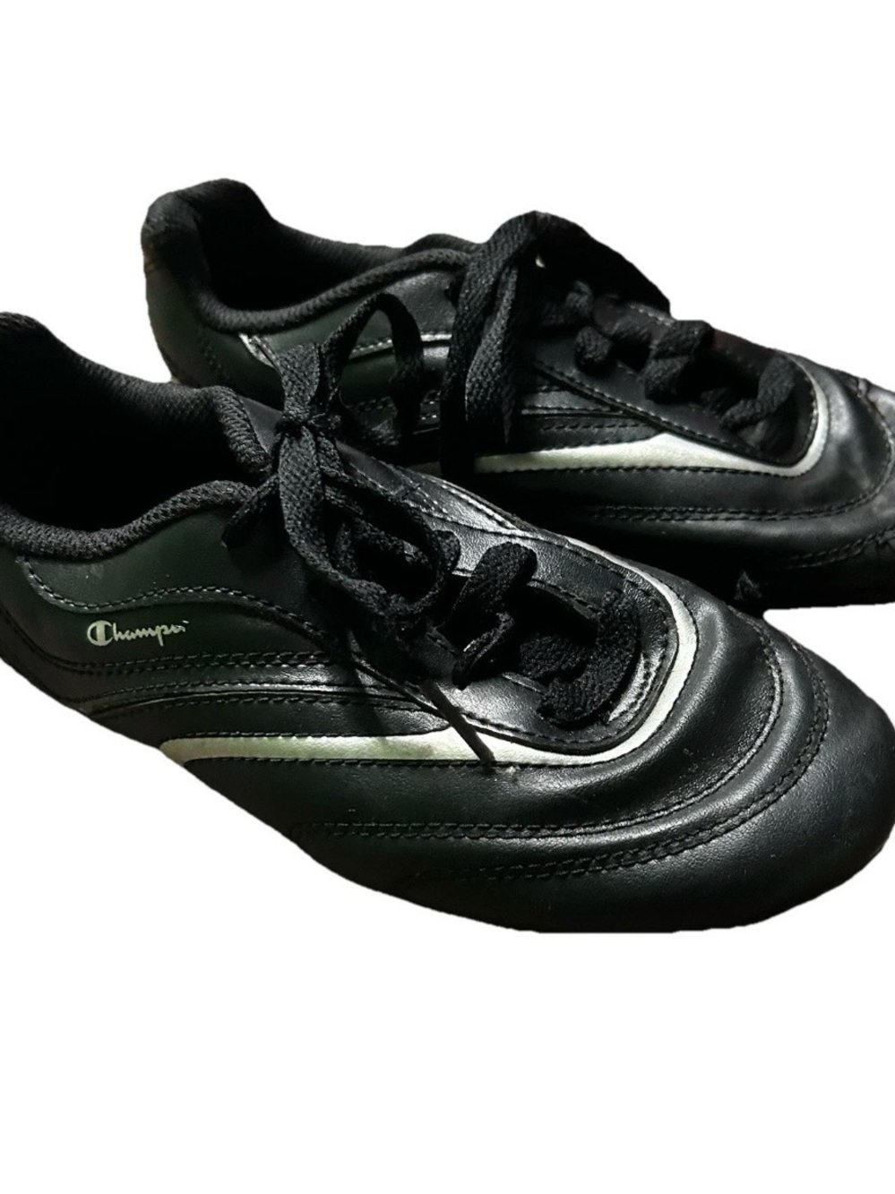 Big Kids Champion Black Soccer Cleats Size 2.5